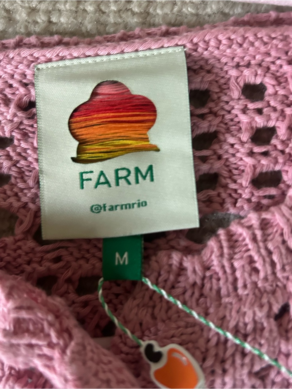 FARM Rio Pink Crochet Pom-Pom Peplum Cardigan - Picture 15 of 15